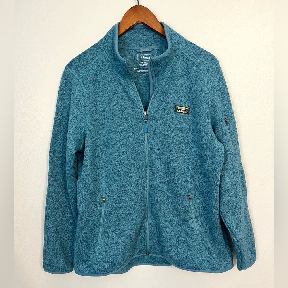 LL Bean Sweater Knit Fleece Full Zip Jacket